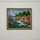 Swedish Oil on Canvas – “Autumn Landscape” by Ulf Tedenstig (1937–1999