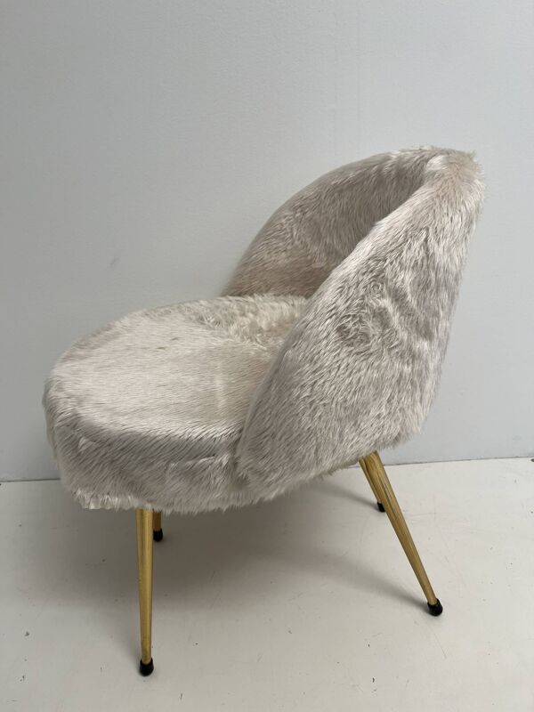 Fauteuil chaise  vintage 1960 moumoute