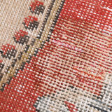 4x7 Red and Beige Turkish Vintage Rug