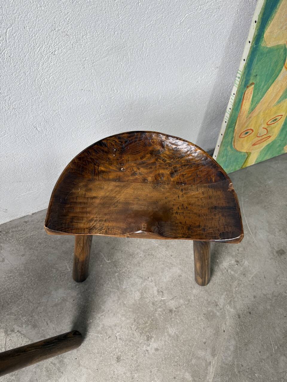 Pair of Le Selou tripod shepherd's stools