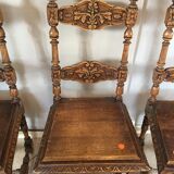 Set of 3 old wooden chairs