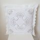 White cotton embroidery cushion cover