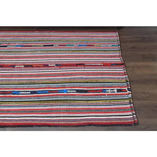 1970s Vintage Turkish Oushak Handmade Wool Cotton Pink Area Rug 157x219