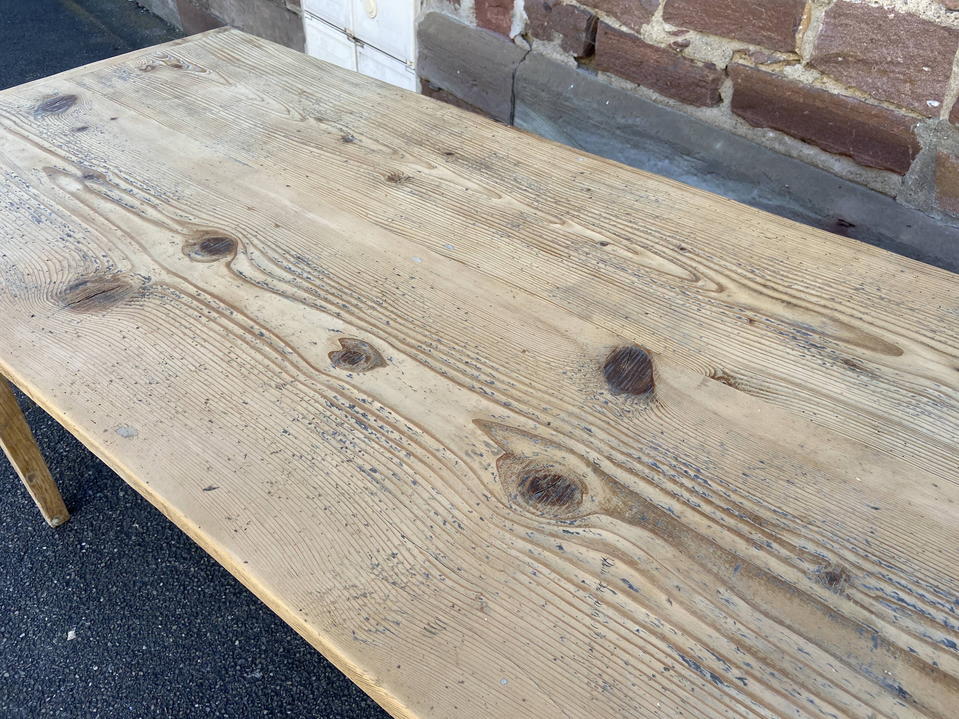 large farmhouse table Alsace 190cm fir 1900