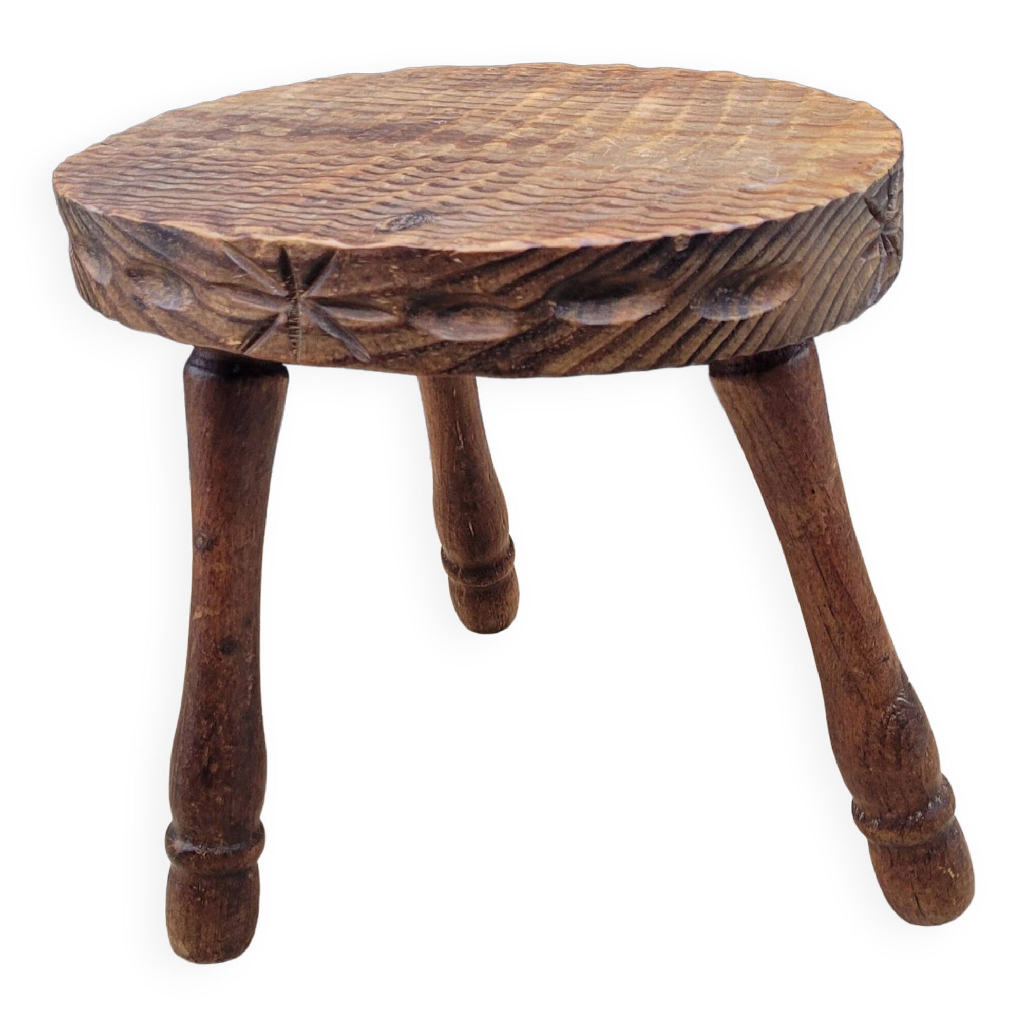 Oval tripod stool worked