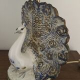 Ceramic peacock lamp from the 70s
