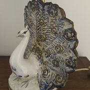 Ceramic peacock lamp from the 70s
