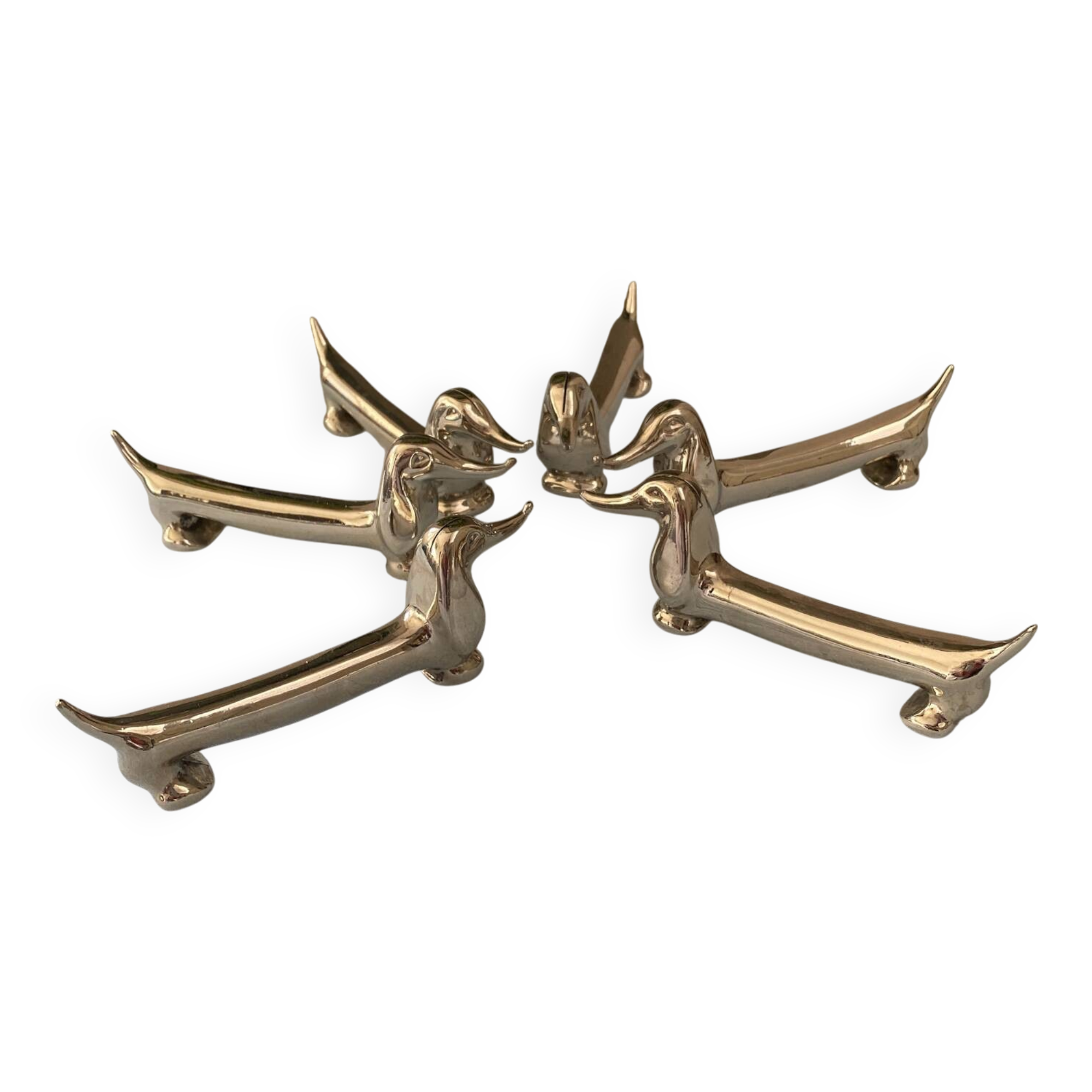 Set of 6 vintage V. Bugatti dachshund knife holders