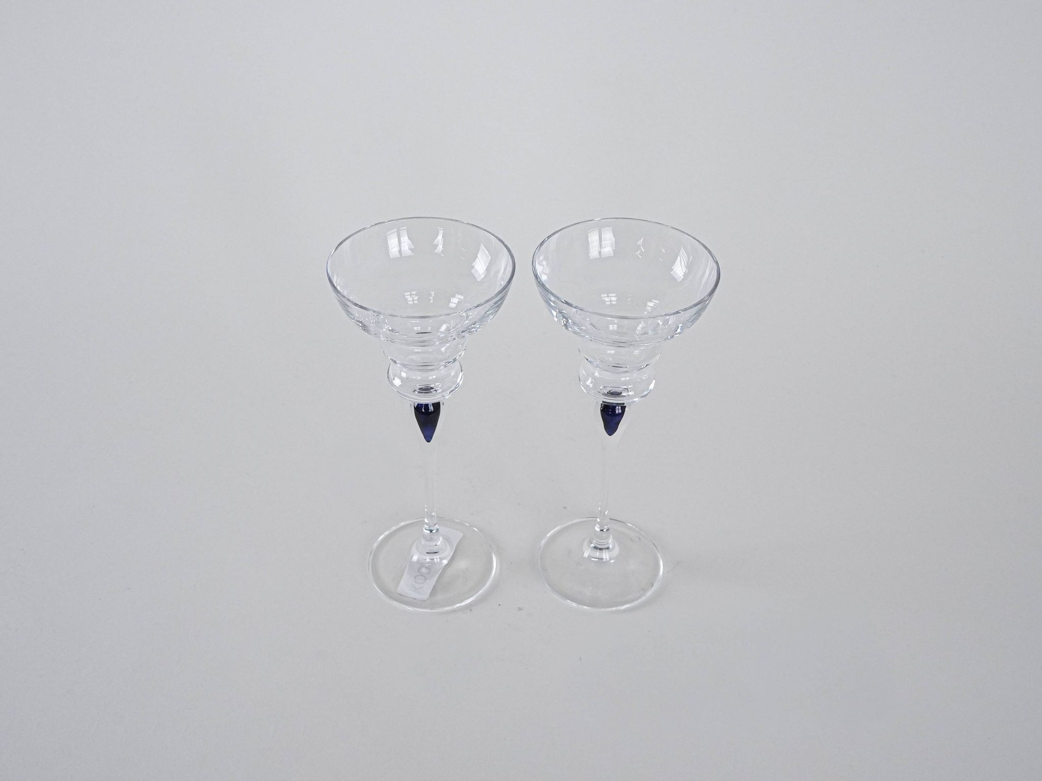 Pair of glass tumblers, Danish design, 1970s, manufactured in Denmark