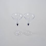 Pair of glass tumblers, Danish design, 1970s, manufactured in Denmark