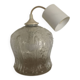 Vintage chandelier pendant lamp in molded glass tulip shape