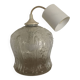 Suspension lustre vintage en verre moulé forme tulipe