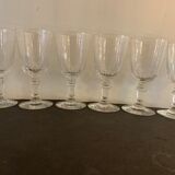 6 old blown foot glasses in Baccarat glass