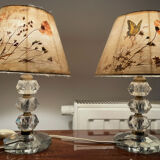 Paire d’abats- jour artisanale vintage