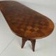 1920s Belgian Art Deco oak parquetry dining table