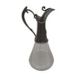 old ewer/carafe in crystal and tin