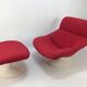 F518 armchair with ottoman by Geoffrey Harcourt for Artifort, 70s