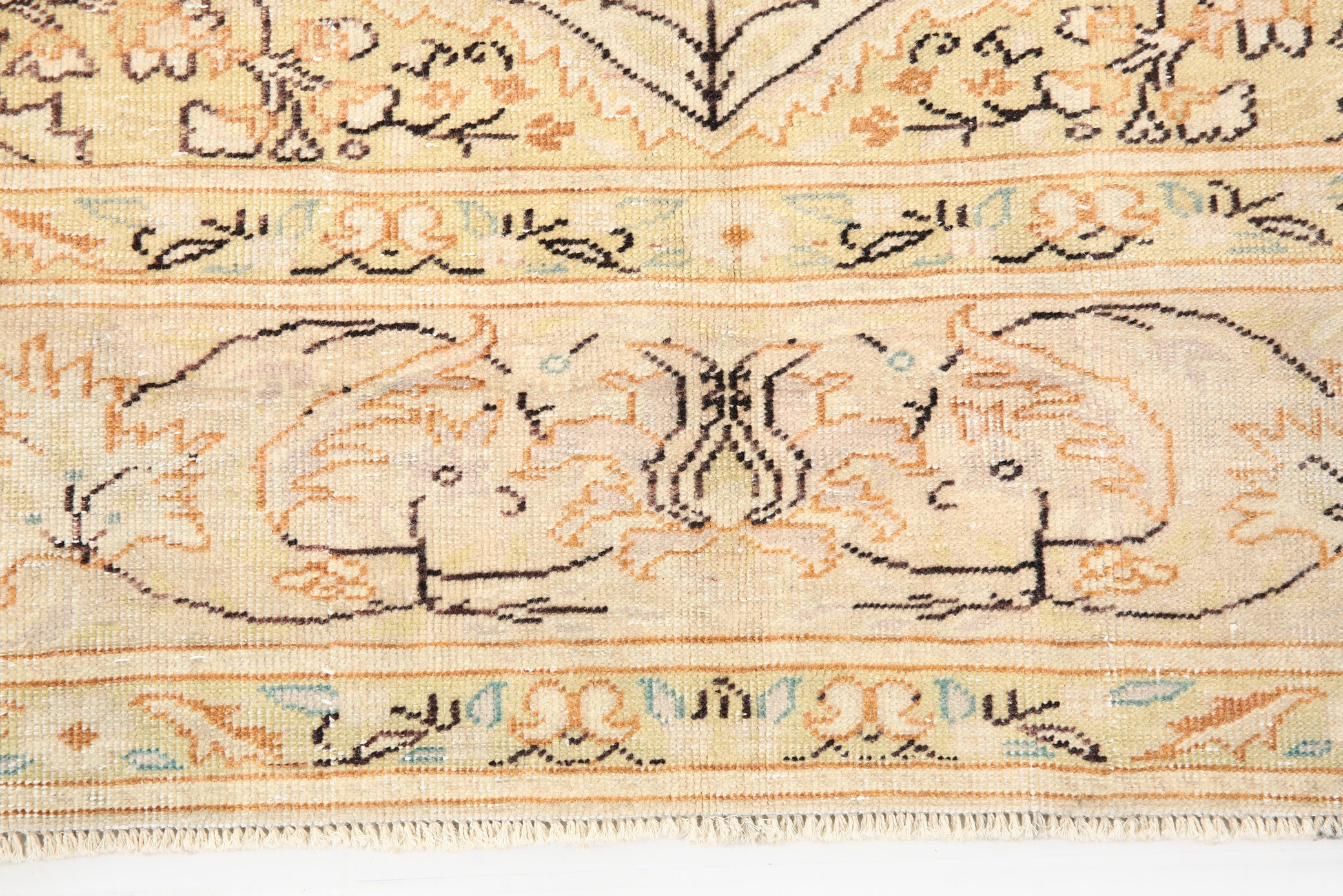 8x12 Beige & Khaki 60s Persian Rug, 242x355Cm