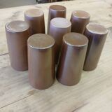 8 mugs/ tasses en grès vernisse