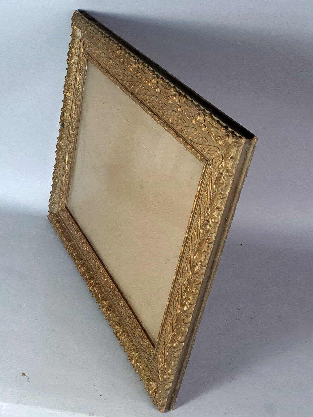 Old frame Art Nouveau décor wood stucco 51x41 foliage 40x30 cm