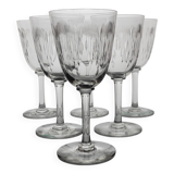 6 Baccarat crystal water/wine glasses, Molière model