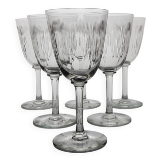 6 Baccarat crystal water/wine glasses, Molière model