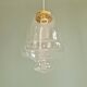 Vintage pendant light in transparent bubbled glass, 70s