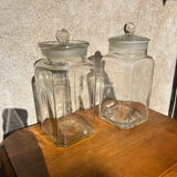 2 vintage glass jars