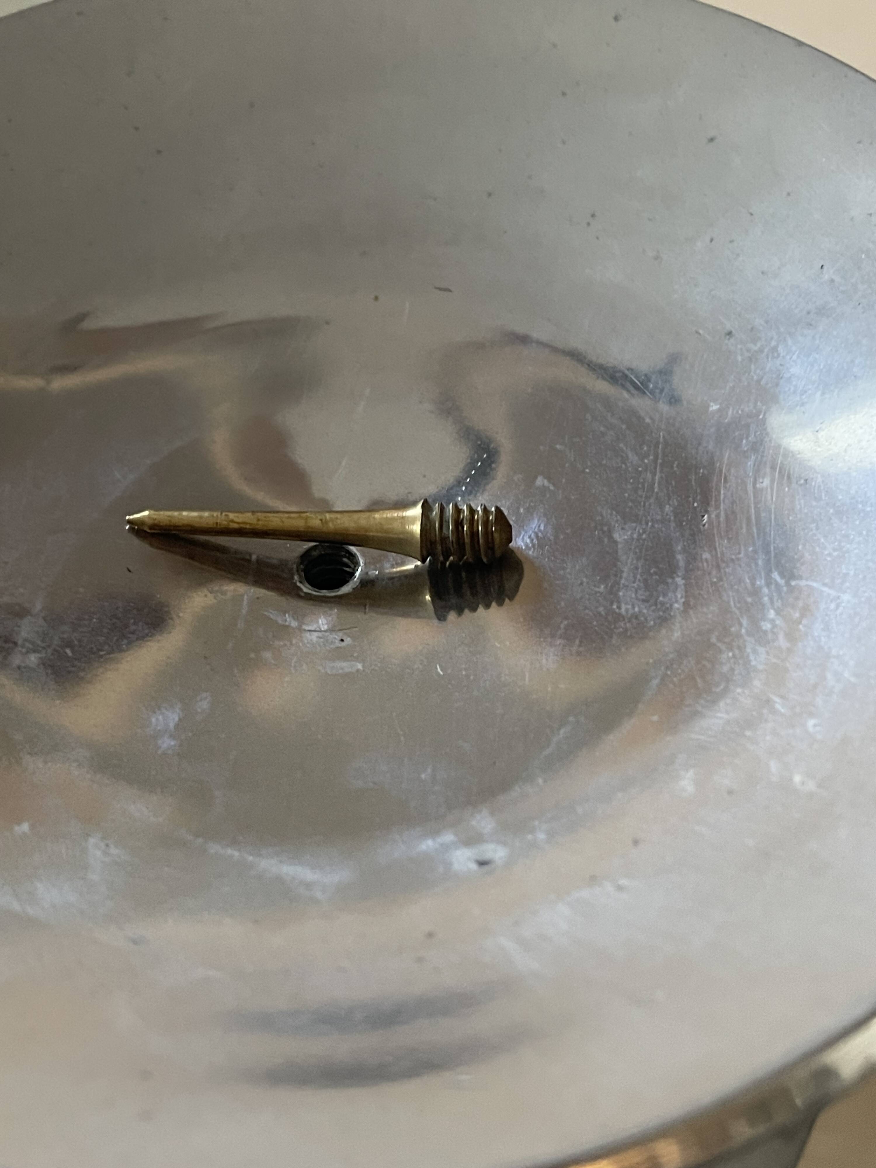 Pair of aluminium cast candle holders 52cm