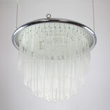 Minimalist handblown glass chandelier, 1970s