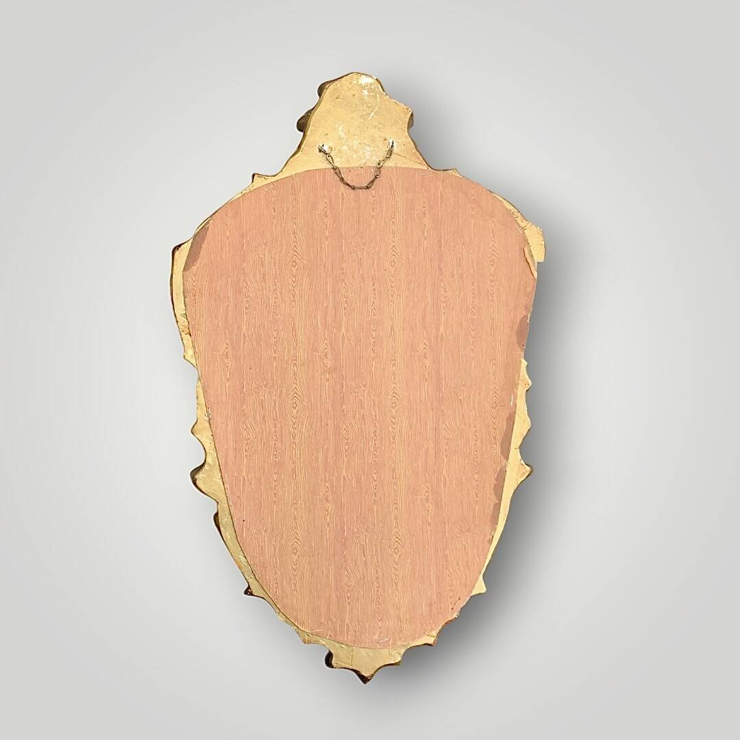 Antique gilded plaster wall mirror – rococo style, inscription "déposé vde"