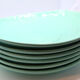 Set of 6 XL fish plates in sky blue earthenware