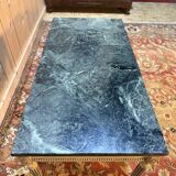 Louis XVI style painted coffee table and green marble