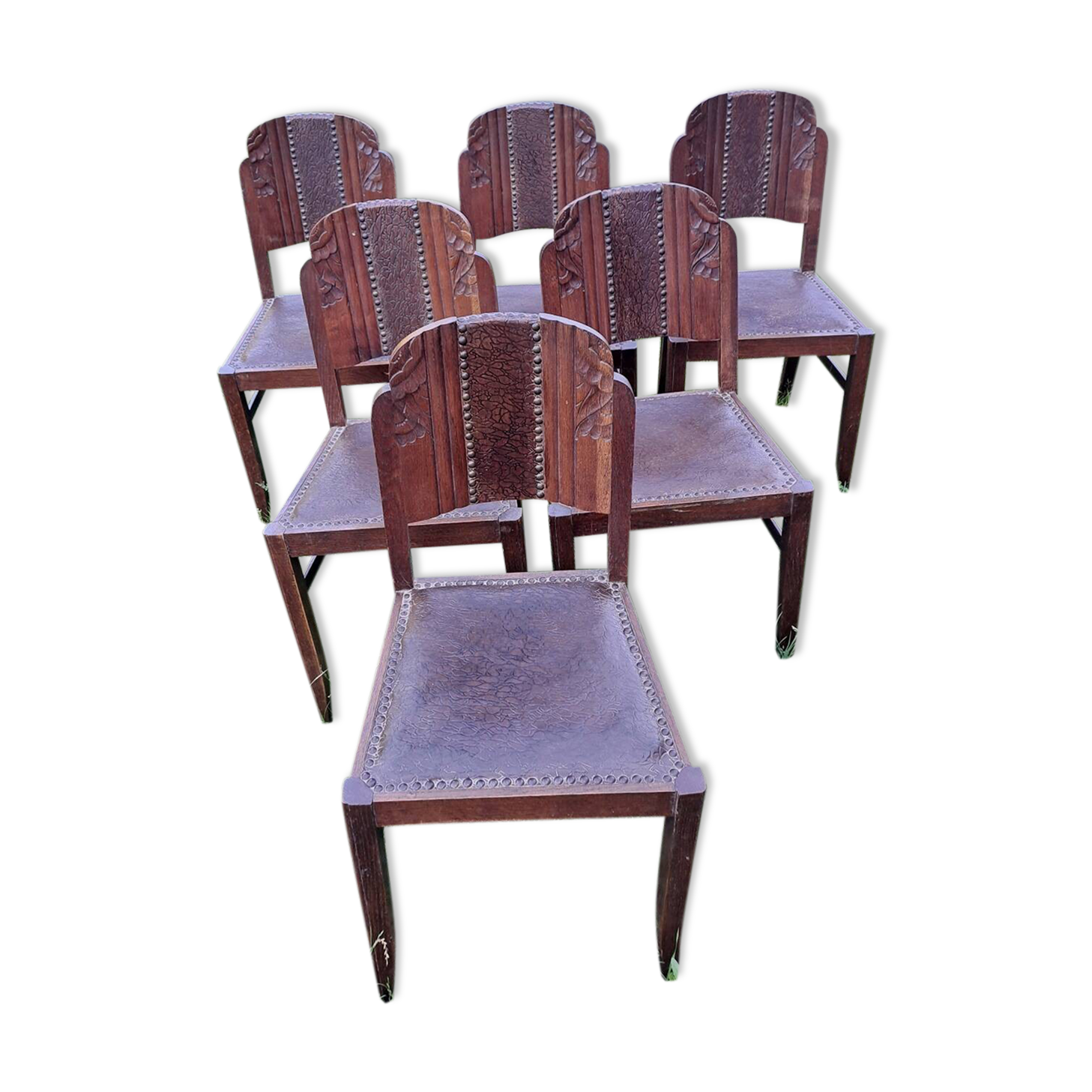 Set of 6 art deco chairs.