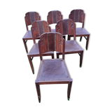 Set of 6 art deco chairs.
