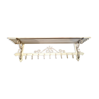 White wrought iron coat/hat rack