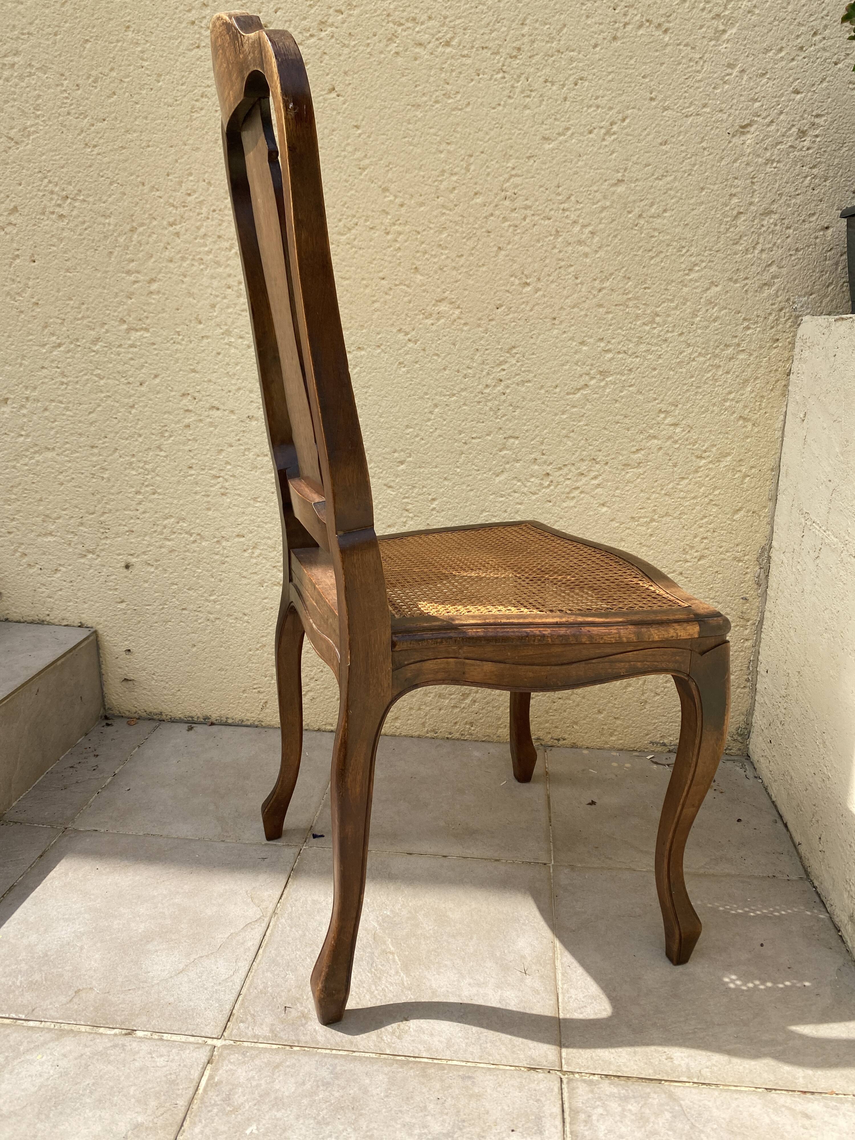 Chairs canned carved backrest