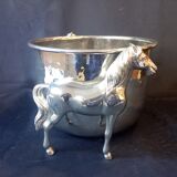 Bucket with decoration of horses