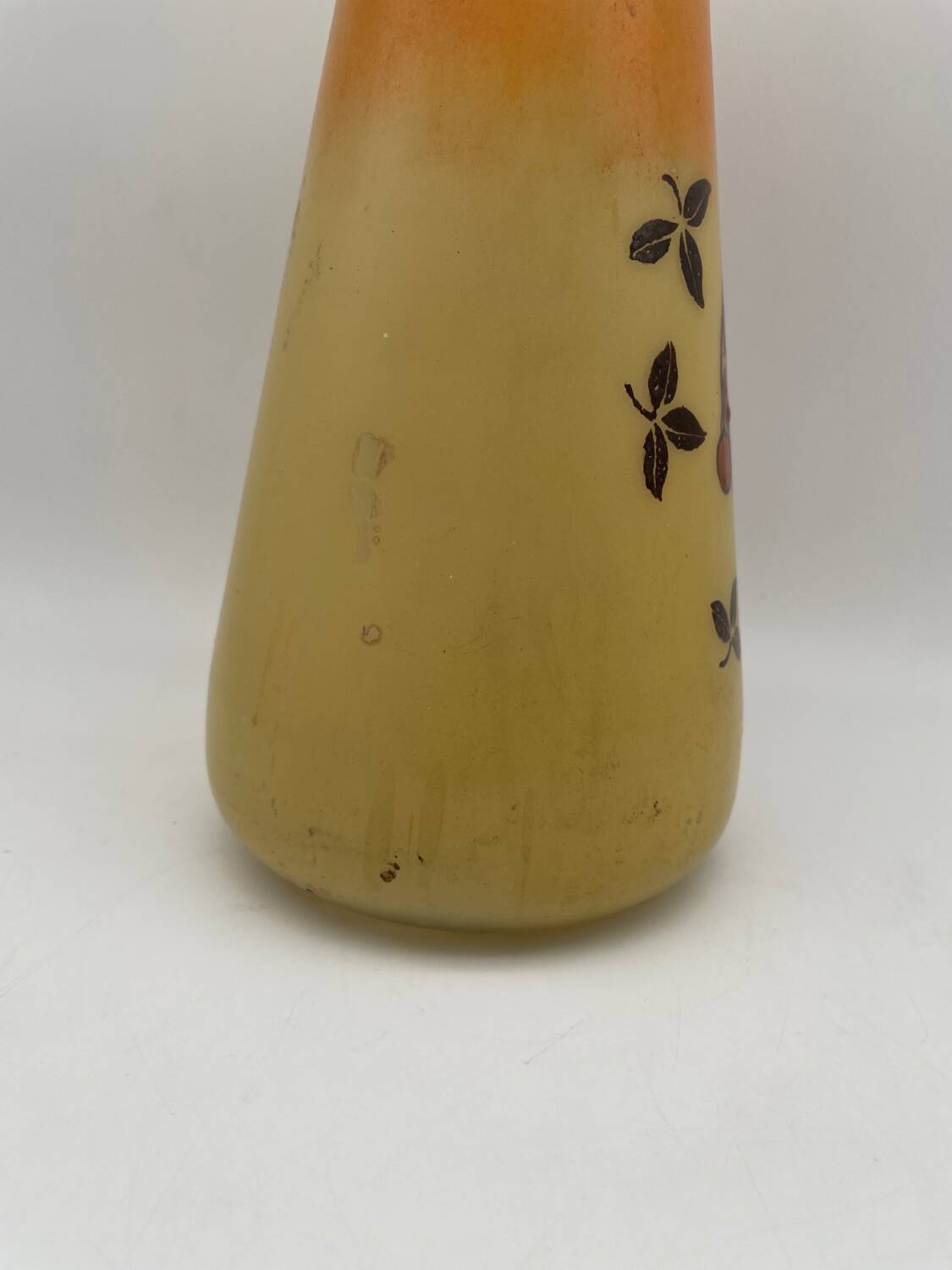 Legras Art Nouveau vase in enameled glass with flower decoration
