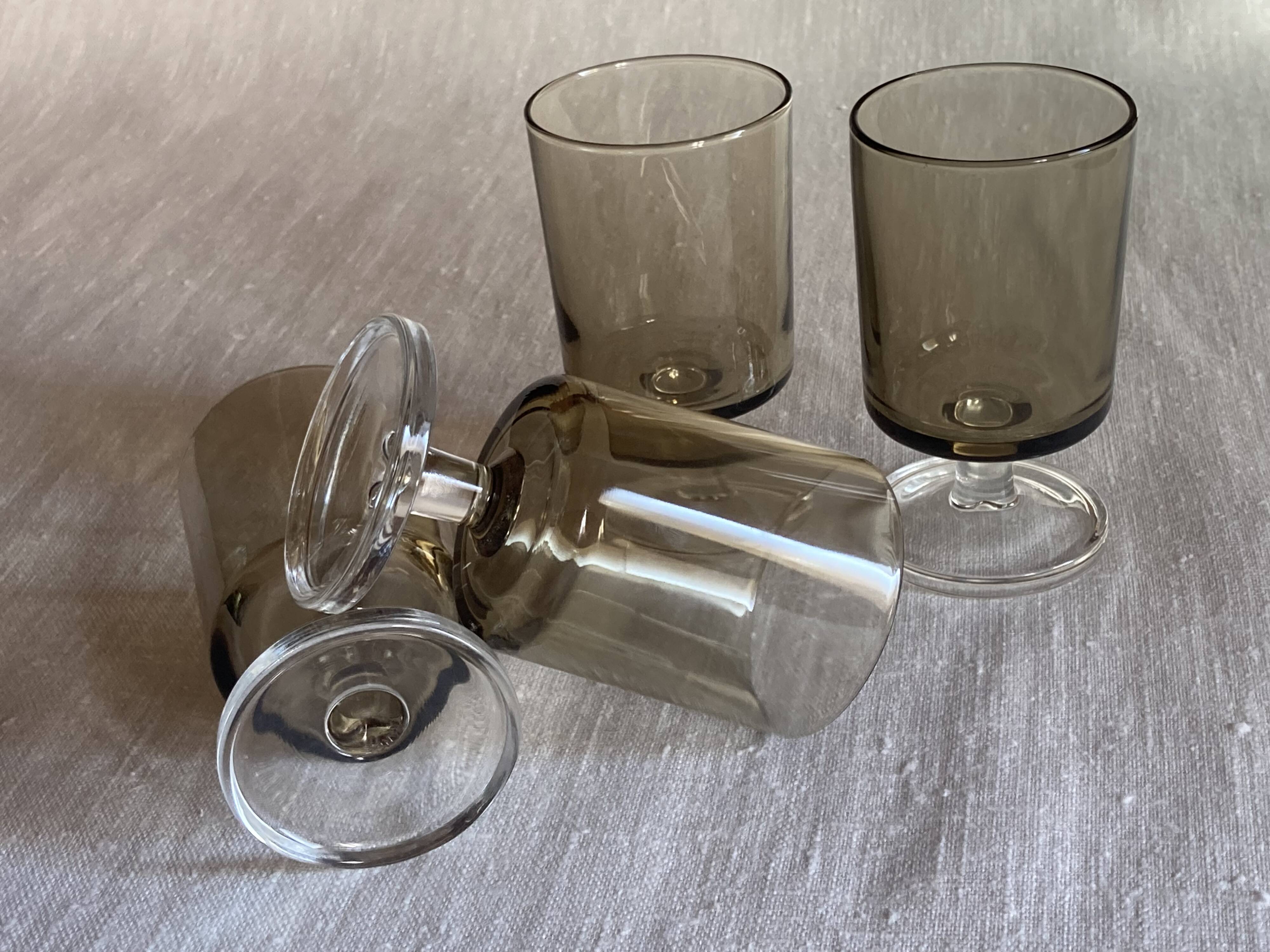 4 Luminarc stemmed glasses, Sweden model, 1970s