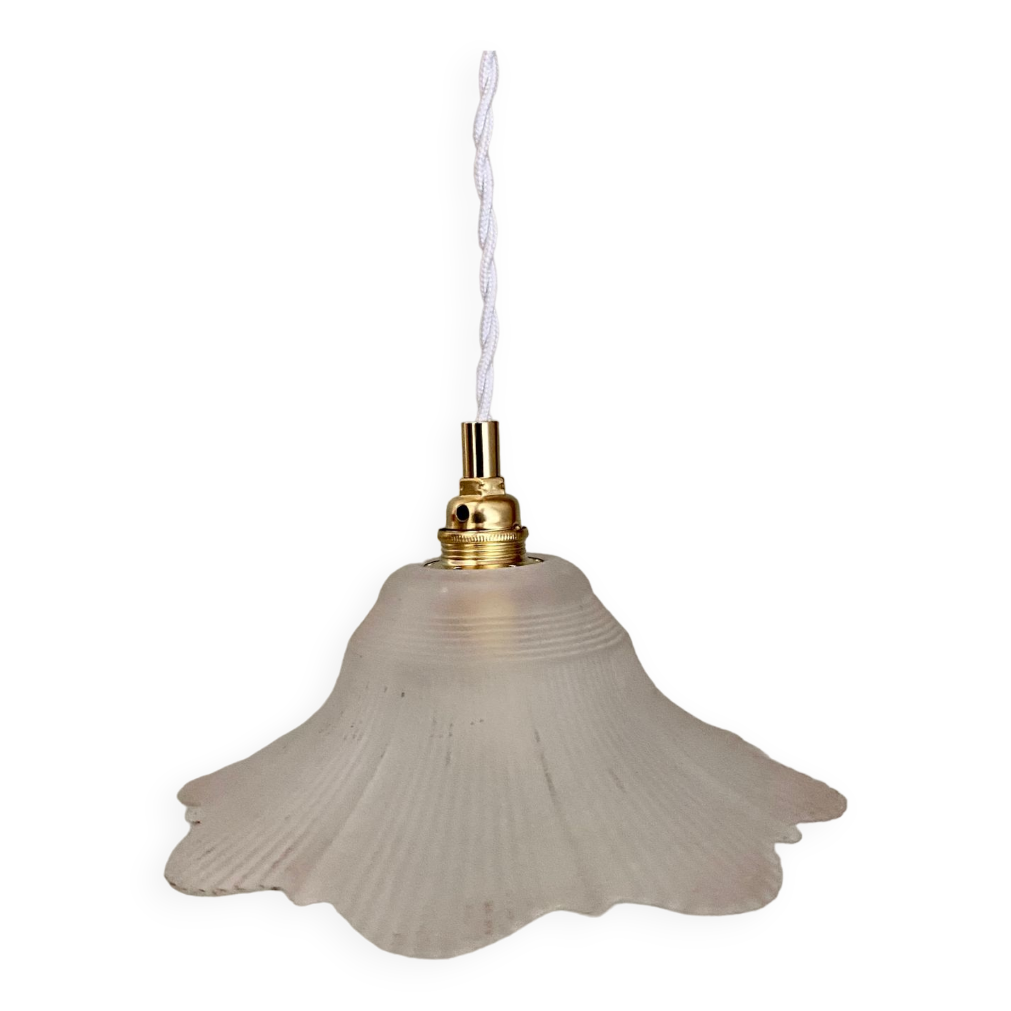 Vintage frosted glass lampshade pendant light