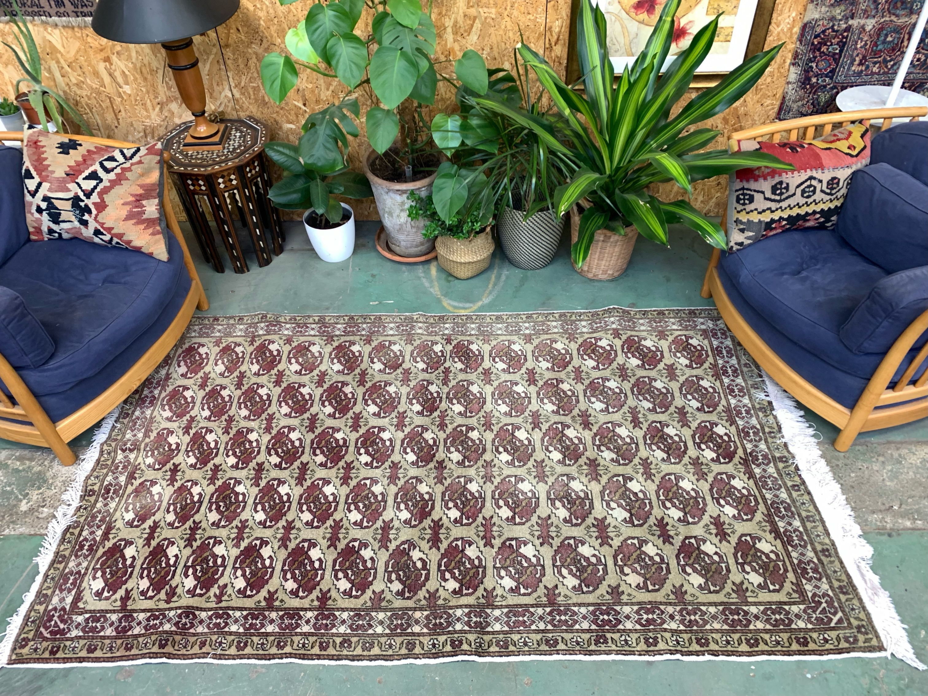 Vintage turkish rug 225x131 cm