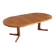 Vintage Danish round extendable dining table teak 1960s