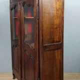 Louis XV style bookcase in walnut, oak and beech circa 1880