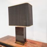 Vintage lacquered and brass table lamp, 1970s