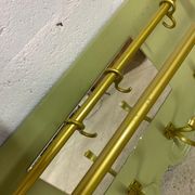 Portemanteau mural vintage vert olive avec miroir