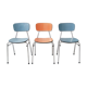Chaise formica en rouge et bleu, chaises de cuisine et empilables