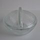 Glass candy bowl, sugar bowl, by Adolf Matura for Libochovice glass factory, 1970's.