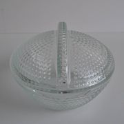 Glass candy bowl, sugar bowl, by Adolf Matura for Libochovice glass factory, 1970's.