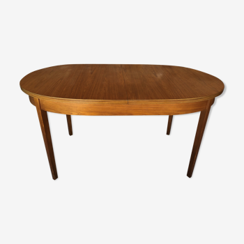 Table extensible scandinave en teck blond allonge papillon années 60/ 70